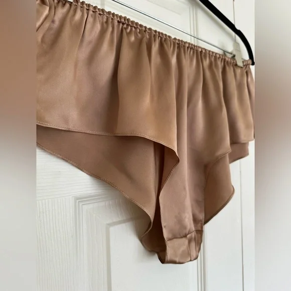 Rosamosario 100% Silk Satin Nude Panty Classic Cut Dune Nude Fawn Silk - Picture 3 of 13